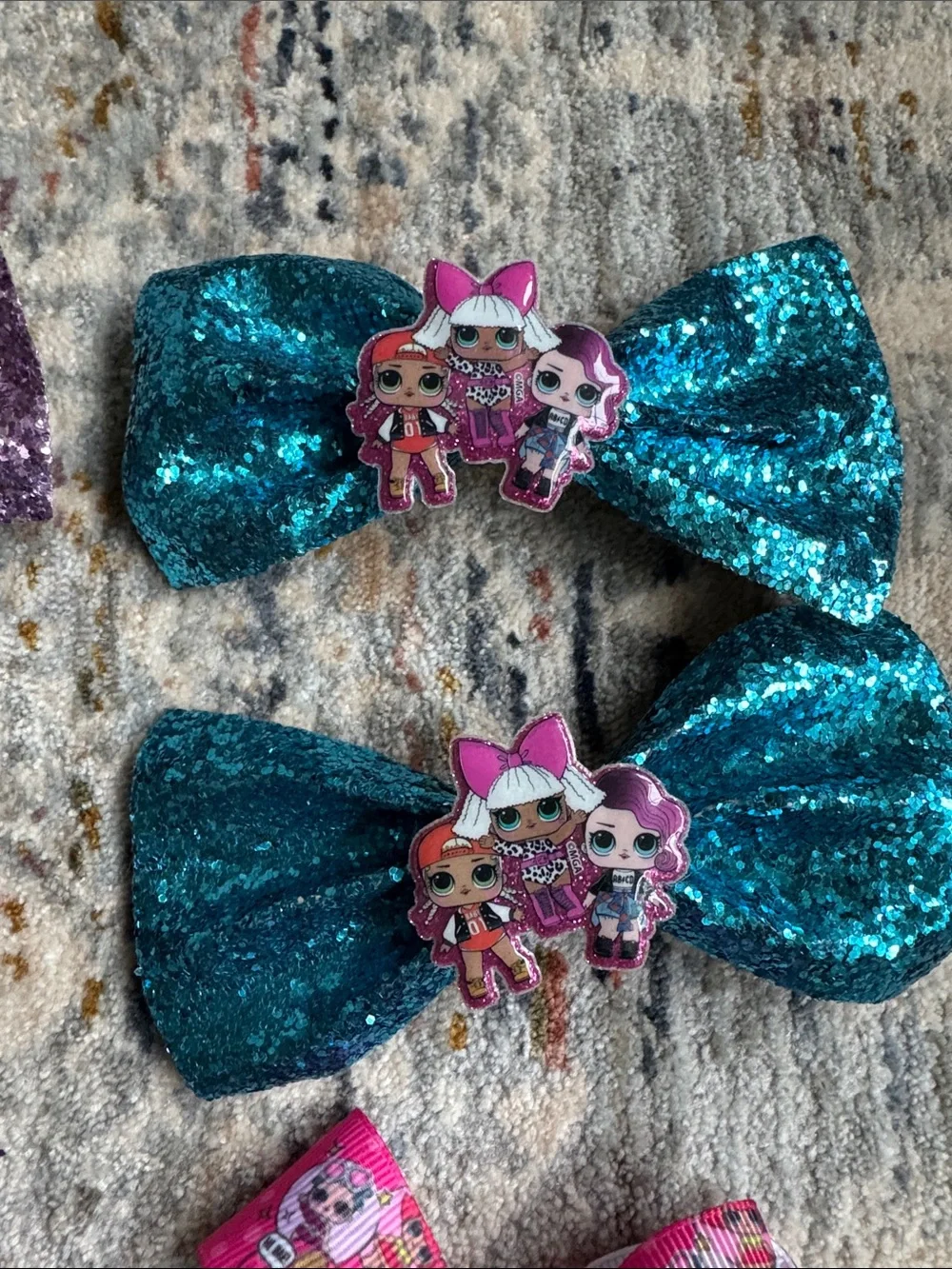 LOL Doll Glitter Bow Hair Clips - Assorted Colors